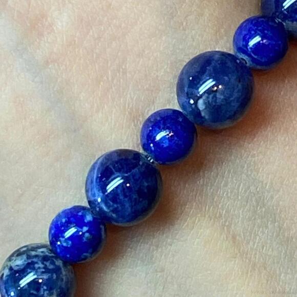 Carolyn Pollack Sterling 1 Strand Sodalite Bead Stretch Bracelet For Women - Picture 8 of 10
